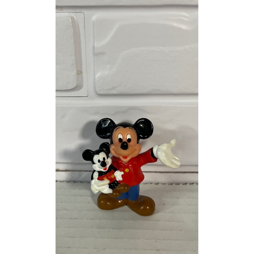 Disney Mickey Mouse Figure Unisex Small Red Vintage PVC Toy Collectible